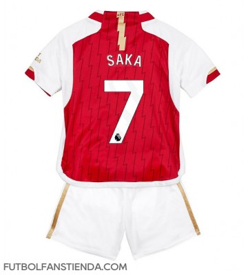 Arsenal Bukayo Saka #7 Primera Equipación Niños 2023-24 Manga Corta (+ Pantalones cortos)